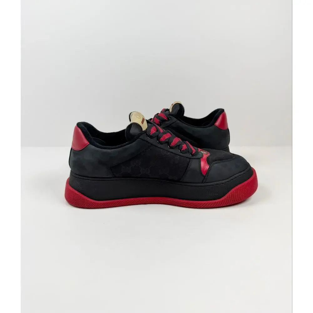 Gucci Black and Red Low-Top Sneakers
